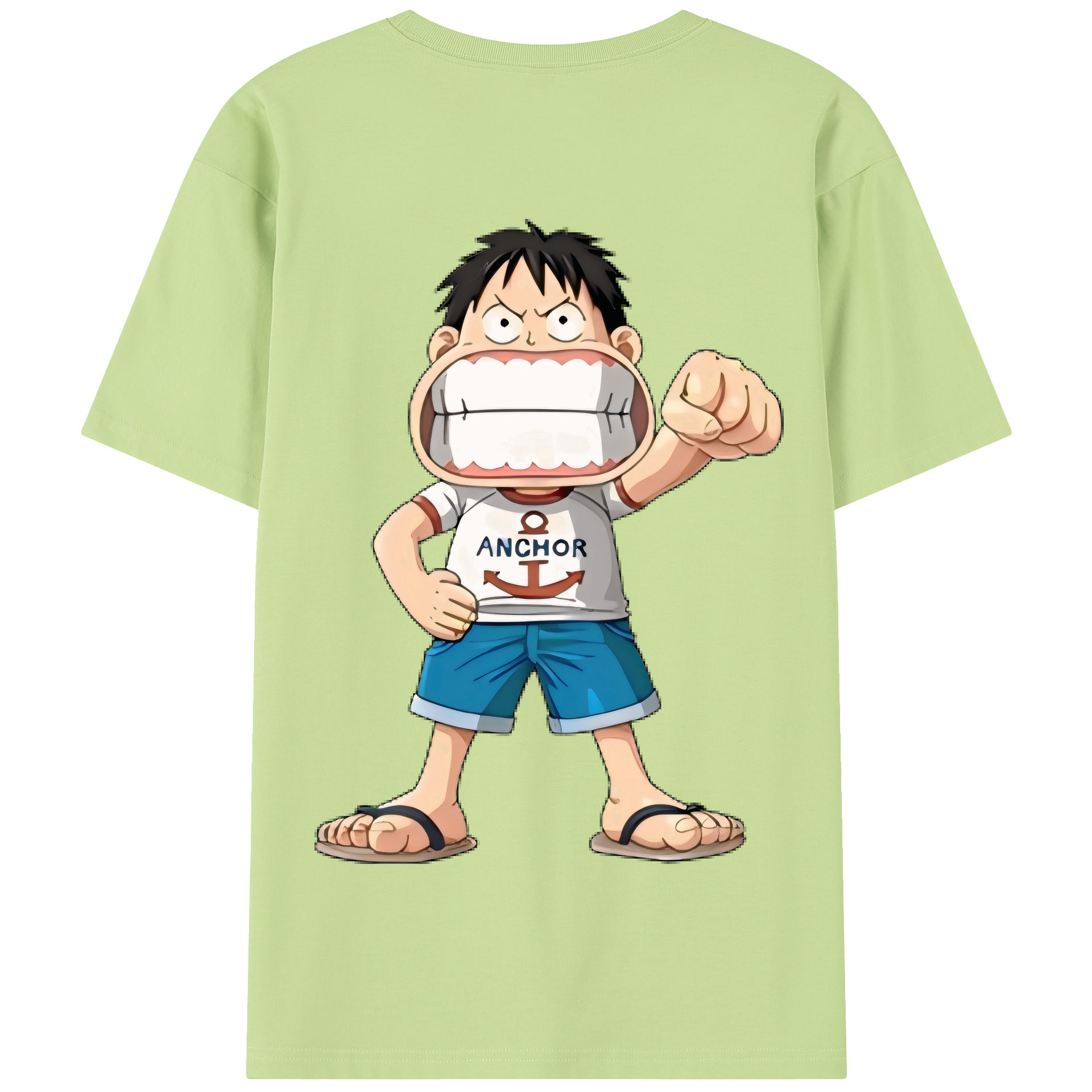 ワンピース モンキー・D・ルフィ ONE PIECE Monkey D. Luffy 綿100％半袖Tシャツ（背面プリント）
